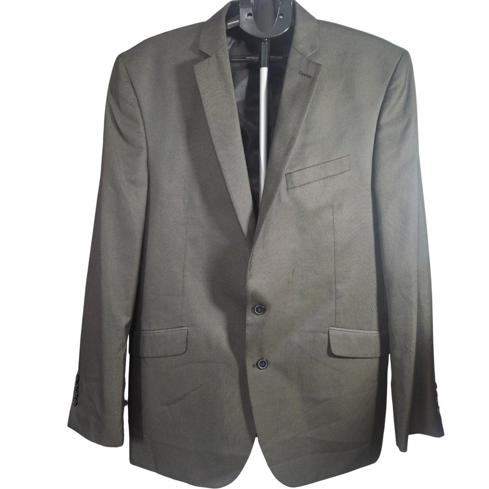 Structure Tailored Blazer Jacket Olive Brown Size 46 Large Career Wear Academia